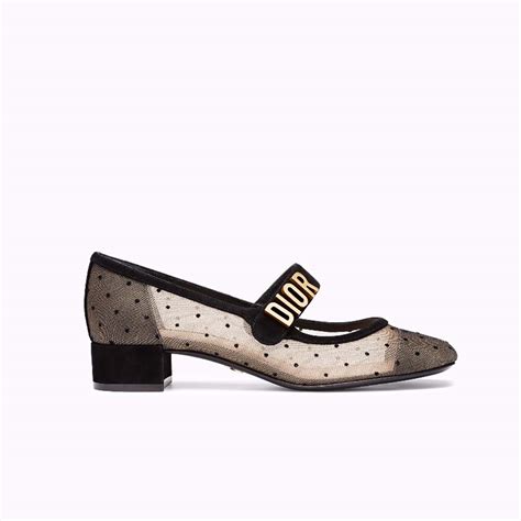 dior baby d ballet pump in black dotted swiss|DIOR BABY.